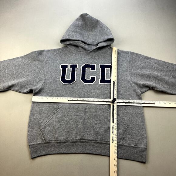 Vintage UC Davis Hoodie Sweatshirt Adult XS Gray UCD University College USA 90s - Picture 7 of 10